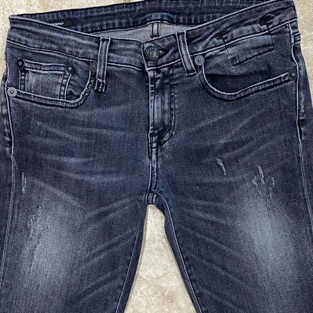 R13 Kate Skinny Jeans Orion Black 26x27 Made in Italy Distressed EUC - Picture 7 of 14